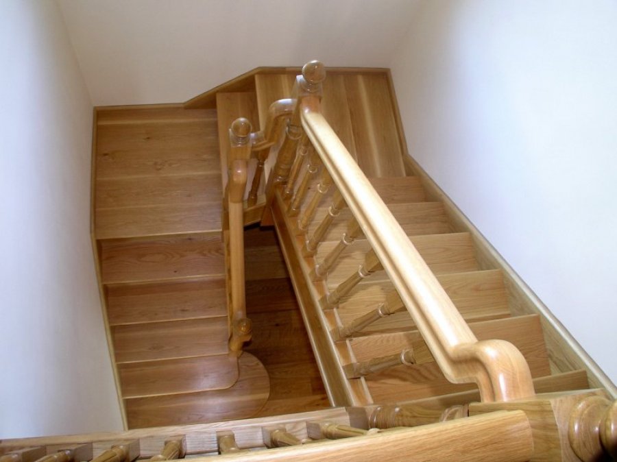 White Oak U Shape Stairs with 2 Quarter Landings Boyle Joinery